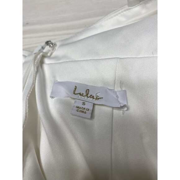 Lulus Here's to Love White Satin Backless Column Maxi Dress NWOT Size S Small - Picture 6 of 12